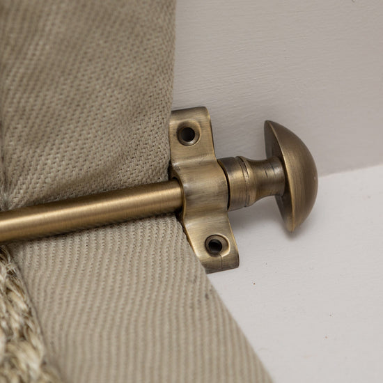 Antique Brass Stair Rods with Mushroom Finials - 725mm - Brass bee
