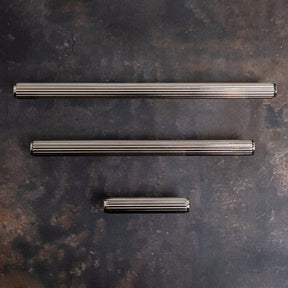 Solid Brass Straight Knurled Kitchen Pull Handles & Knobs - Polished Nickel Finish - Brass bee