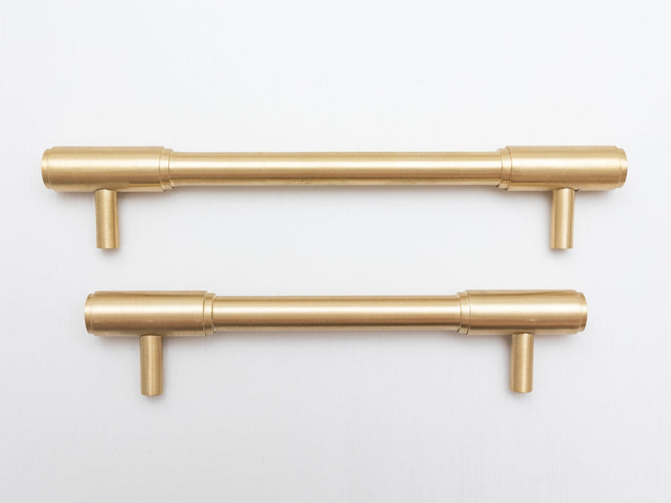 Solid Brass Kitchen Pull Handles with Round Ends - Brass bee