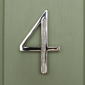 Premium Floating Engraved House Numbers in Nickel Finish 0-9 - Brass bee