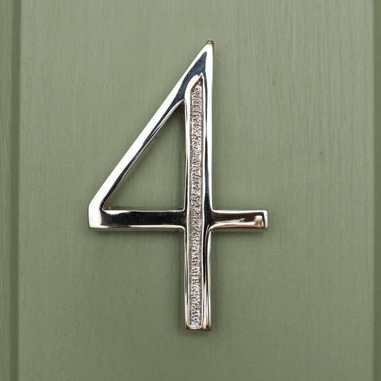 Premium Floating Engraved House Numbers in Nickel Finish 0-9 - Brass bee