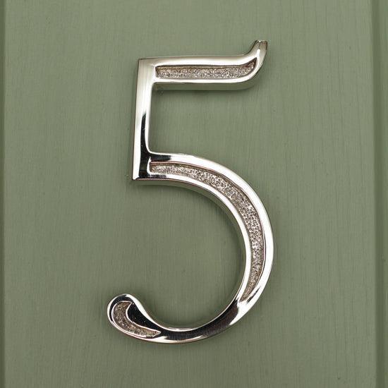 Premium Floating Engraved House Numbers in Nickel Finish 0-9 - Brass bee