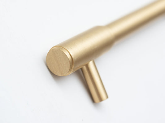 Solid Brass Kitchen Pull Handles with Round Ends - Brass bee