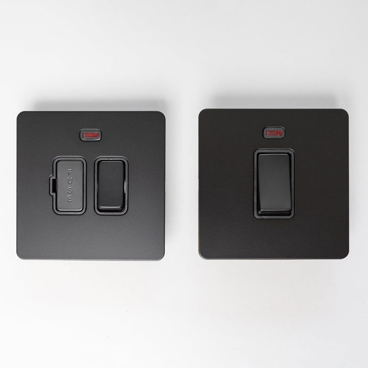 Matte Black Switches and Sockets - B Series