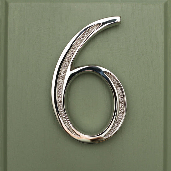 Premium Floating Engraved House Numbers in Nickel Finish 0-9 - Brass bee