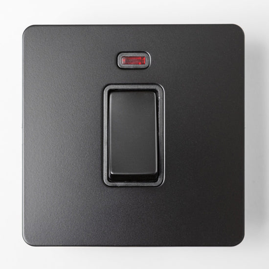 Matte Black Switches and Sockets - Straight Knurled Design - Brass bee