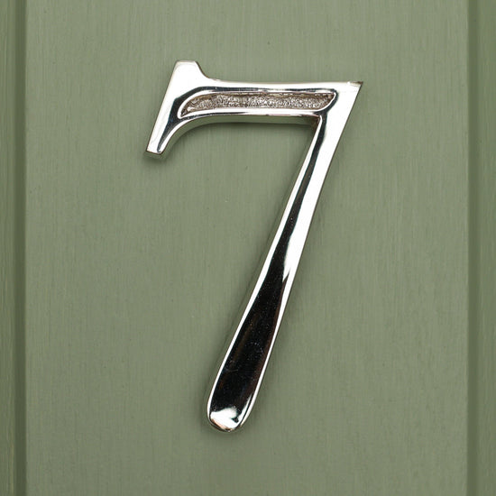 Premium Floating Engraved House Numbers in Nickel Finish 0-9 - Brass bee