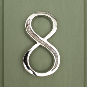 Premium Floating Engraved House Numbers in Nickel Finish 0-9 - Brass bee
