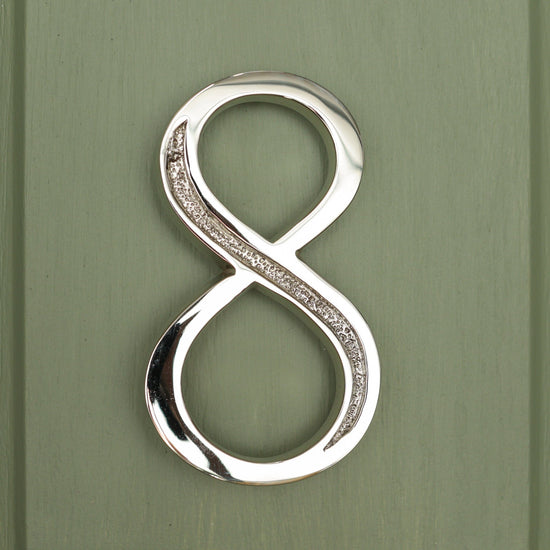 Premium Floating Engraved House Numbers in Nickel Finish 0-9 - Brass bee