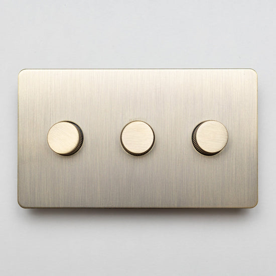 Antique Brass Switches and Sockets - Straight Knurled Design - Brass bee