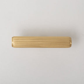 Solid Brass Straight Knurled Kitchen Pull Handles & Knobs - Satin Brass Finish - Brass bee