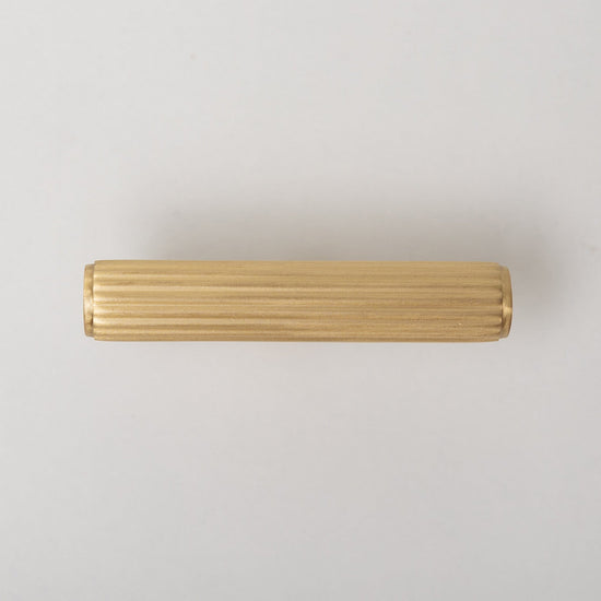 Solid Brass Straight Knurled Kitchen Pull Handles & Knobs - Satin Brass Finish - Brass bee