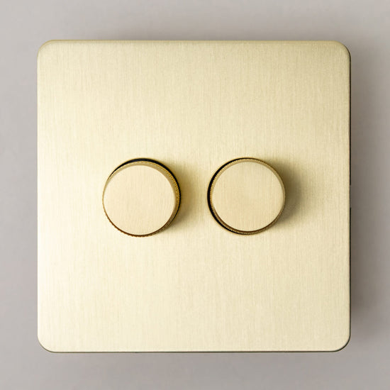Foundry Series Knurled Toggle Switches and Sockets – Satin Brass - Brass bee