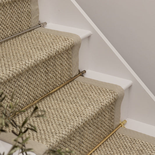 Polished Brass Finish Stair Rods with Piston Finials - 725mm