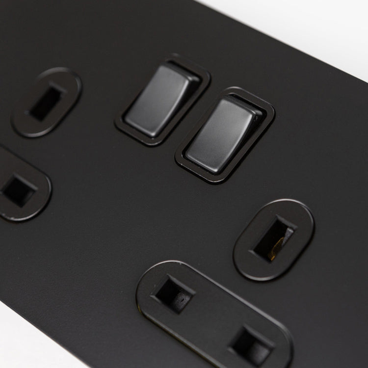 Matte Black Switches and Sockets - B Series