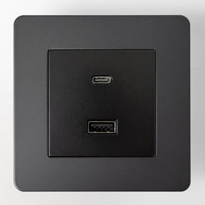 Matte Black Switches and Sockets - Straight Knurled Design - Brass bee