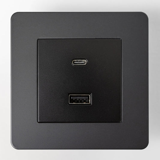 USB A & C Socket – Black