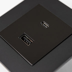 Matte Black Switches and Sockets - Straight Knurled Design - Brass bee