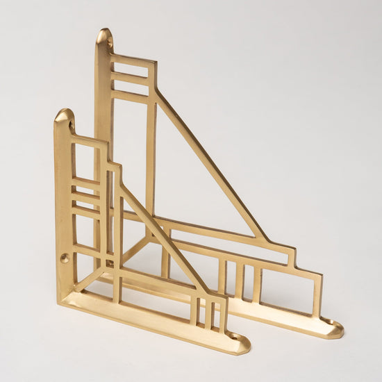 Solid Brass Camden Shelf Brackets - Satin Brass - Brass bee