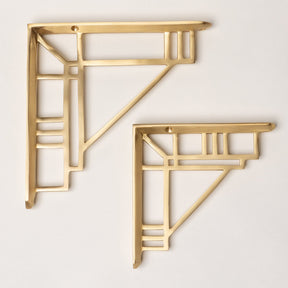 Solid Brass Camden Shelf Brackets - Satin Brass - Brass bee