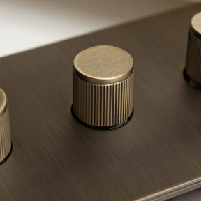 Antique Brass Switches and Sockets - Straight Knurled Design - Brass bee