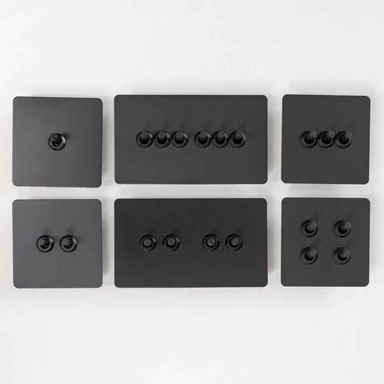 Matte Black Switches and Sockets - B Series