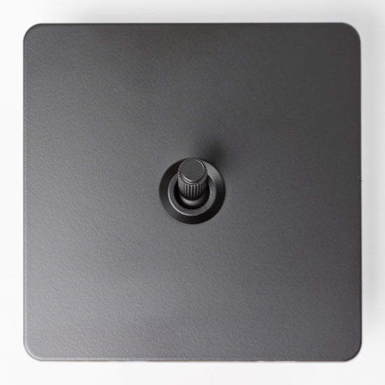 Matte Black Switches and Sockets - Straight Knurled Design - Brass bee