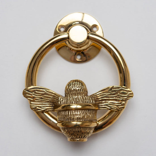 Brass Bumble Bee Ring Door Knocker - Brass Finish - Brass bee