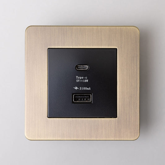 USB A & C Charging Socket – Antique Brass