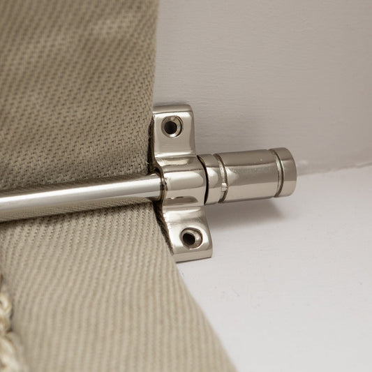 Nickel Stair Rods with Piston Finials - 725mm