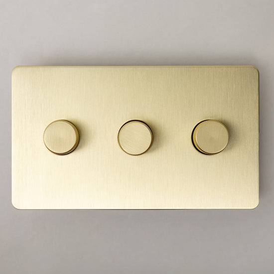 Foundry Series Knurled Toggle Switches and Sockets – Satin Brass - Brass bee