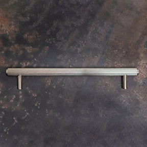 Solid Brass Straight Knurled Kitchen Pull Handles & Knobs - Polished Nickel Finish - Brass bee