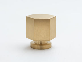 Brass hexagonal cabinet knob - Heavy - Brass bee