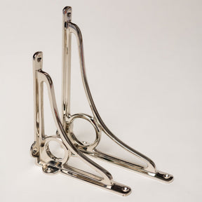 Solid Brass Caraxes Shelf Brackets - Nickel - Brass bee