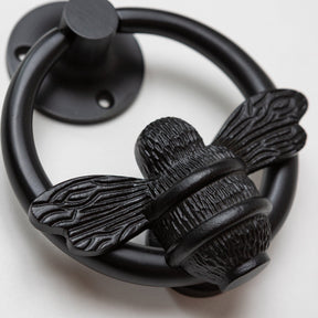 Brass Bumble Bee Ring Door Knocker - Black Finish - Brass bee