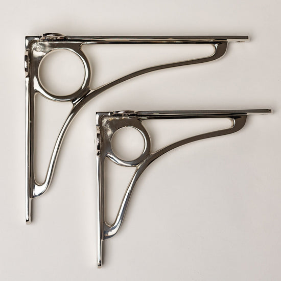 Solid Brass Caraxes Shelf Brackets - Nickel - Brass bee