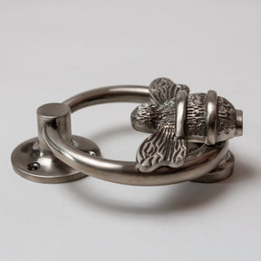Brass Bumble Bee Ring Door Knocker - Pewter Finish - Brass bee