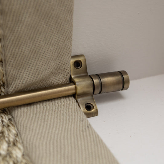 Antique Brass Stair Rods with Piston Finials - 725mm
