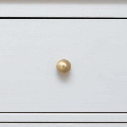 Solid Brass Cylindrical Drawer Knob - Satin Brass Finish