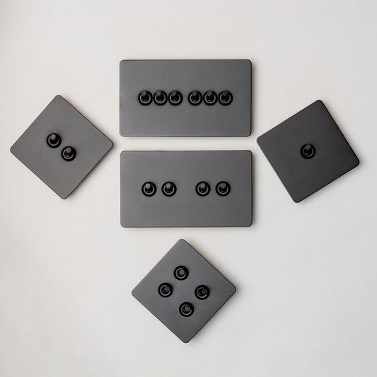 Foundry Series Knurled Toggle Switch and Sockets – Matte Black