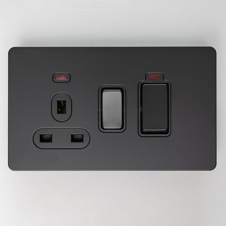 Matte Black Switches and Sockets - B Series