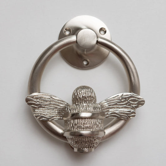 Brass Bumble Bee Ring Door Knocker - Satin Finish - Brass bee