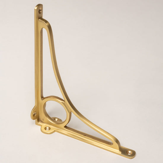 Solid Brass Caraxes Shelf Brackets - Satin Brass - Brass bee