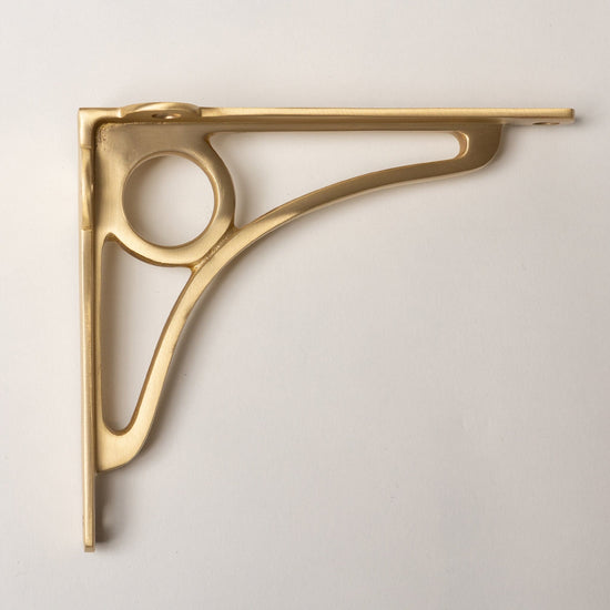 Solid Brass Caraxes Shelf Brackets - Satin Brass - Brass bee