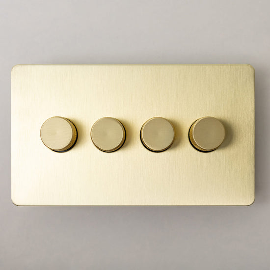 Foundry Series Knurled Toggle Switches and Sockets – Satin Brass - Brass bee