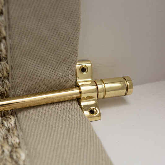 Polished Brass Finish Stair Rods with Piston Finials - 725mm