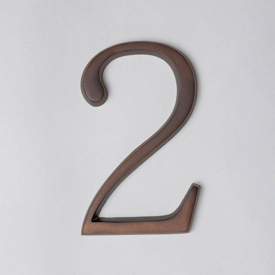 Premium Floating Plain House Numbers in Oiled Bronze Finish 0-9 - Brass bee