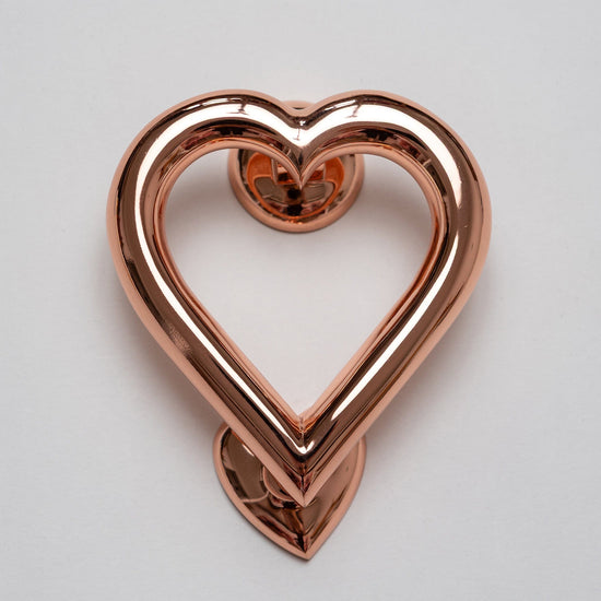 Brass Love Heart Door Knocker - Rose Gold Finish - Brass bee