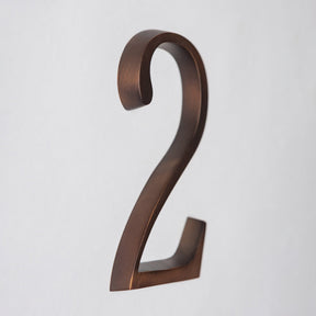 Premium Floating Plain House Numbers in Oiled Bronze Finish 0-9 - Brass bee