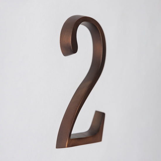 Premium Floating Plain House Numbers in Oiled Bronze Finish 0-9 - Brass bee